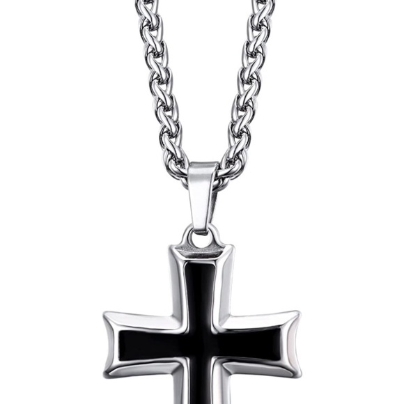 Men's Stainless Steel Cross Necklace - Picture 3 of 4